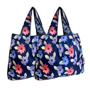 Wrapables Foldable Tote Nylon Reusable Grocery Bag (Set of 2) - 1 of 4