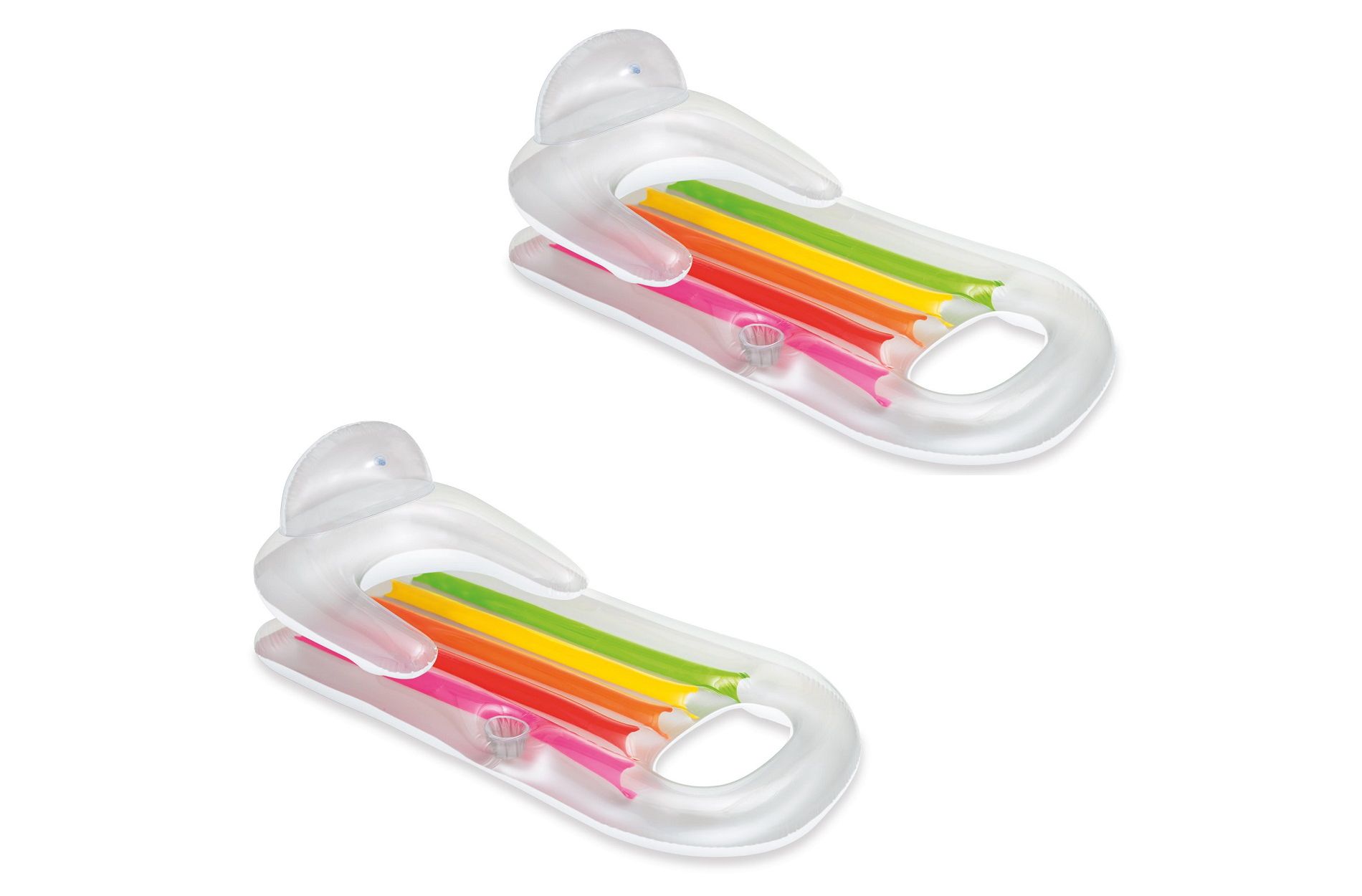 Intex 58802EP Inflatable King Kool Swimming Pool Lounge Raft in Silver-2 Pack