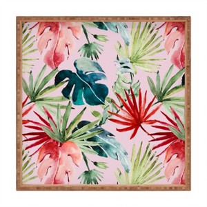 Marta Barragan Camarasa Colorful Tropical Paradise Square Bamboo Tray - Deny Designs - 1 of 2