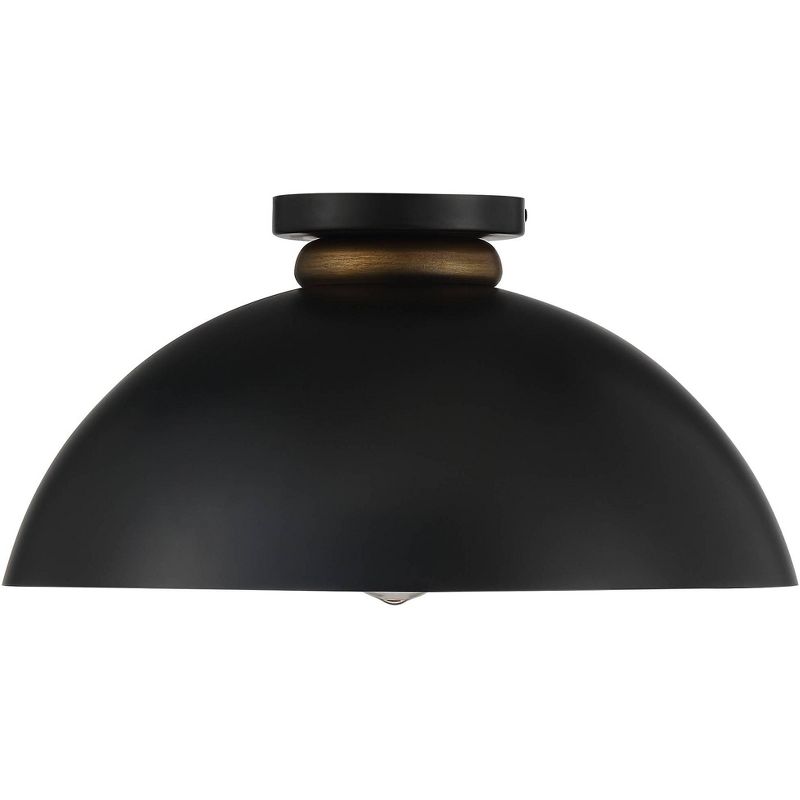 Possini Euro Design Janie Industrial Semi Flush Mount Fixture 15 1/2" Wide Black Gold Dome Shade for Bedroom Kitchen Living Room Hallway Schoolhouse, 5 of 8