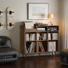 MOEPISY Large Record Player Stand, Vinyl Storage Cabinet Mid Century Modern Turntable Stand Rustic Brown - 3 of 4