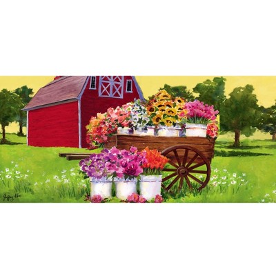 Home & Garden 10.0" Flower Farm Switch Mat Sassafrass Wagon Barn Evergreen Enterprises Inc  -  Door Mat