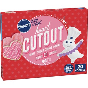 Pillsbury Ready-to-Bake Heart Cutout Sugar Cookie Dough - 7.2oz - 1 of 4