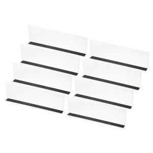 Unique Bargains Acrylic Magnetic Smooth L-Shaped Bedroom Kitchen Office Shelf Dividers 8 Pcs - 1 of 4