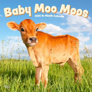 BrownTrout Baby Moo Moos 2026 12"x24" Hanging Square Wall Calendar Plastic-Free - 1 of 4