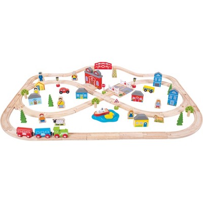 bigjigs town and country train set