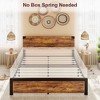 Homhougo Queen Size Bed Frame with Wood Headboard, Queen Platform Bed Frame Brown - 3 of 4
