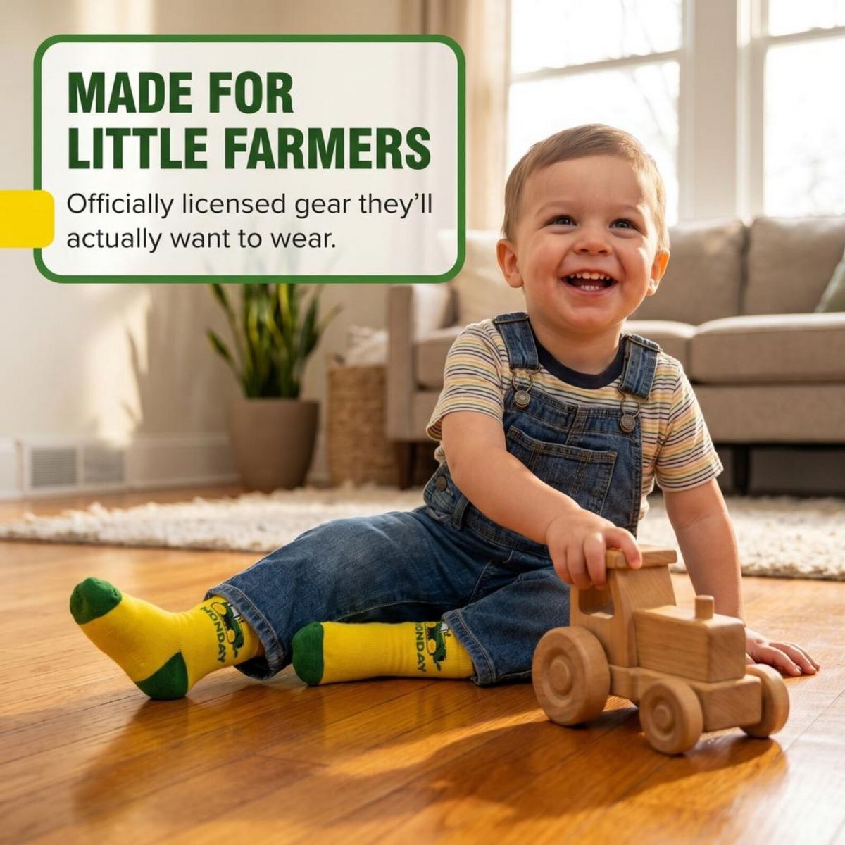 John Deere Toddler Boys' Non-Slip Grip 7-Pack Crew Socks - thumbnail 9