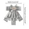 Allegra K Women's Pre-tied Pin Brooch Ribbon Beads Party Bowknot Bow Tie - 3 of 4