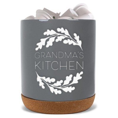Elanze Designs Grandma's Grey X-Large Cork Bottom, Kitchen Counter, Ceramic Stoneware, Coffee, Tea and Hot Chocolate, Machine Brewing, K Capsule Pod