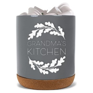 Elanze Designs Grandma's Grey X-Large Cork Bottom, Kitchen Counter, Ceramic Stoneware, Coffee, Tea and Hot Chocolate, Machine Brewing, K Capsule Pod - 1 of 1