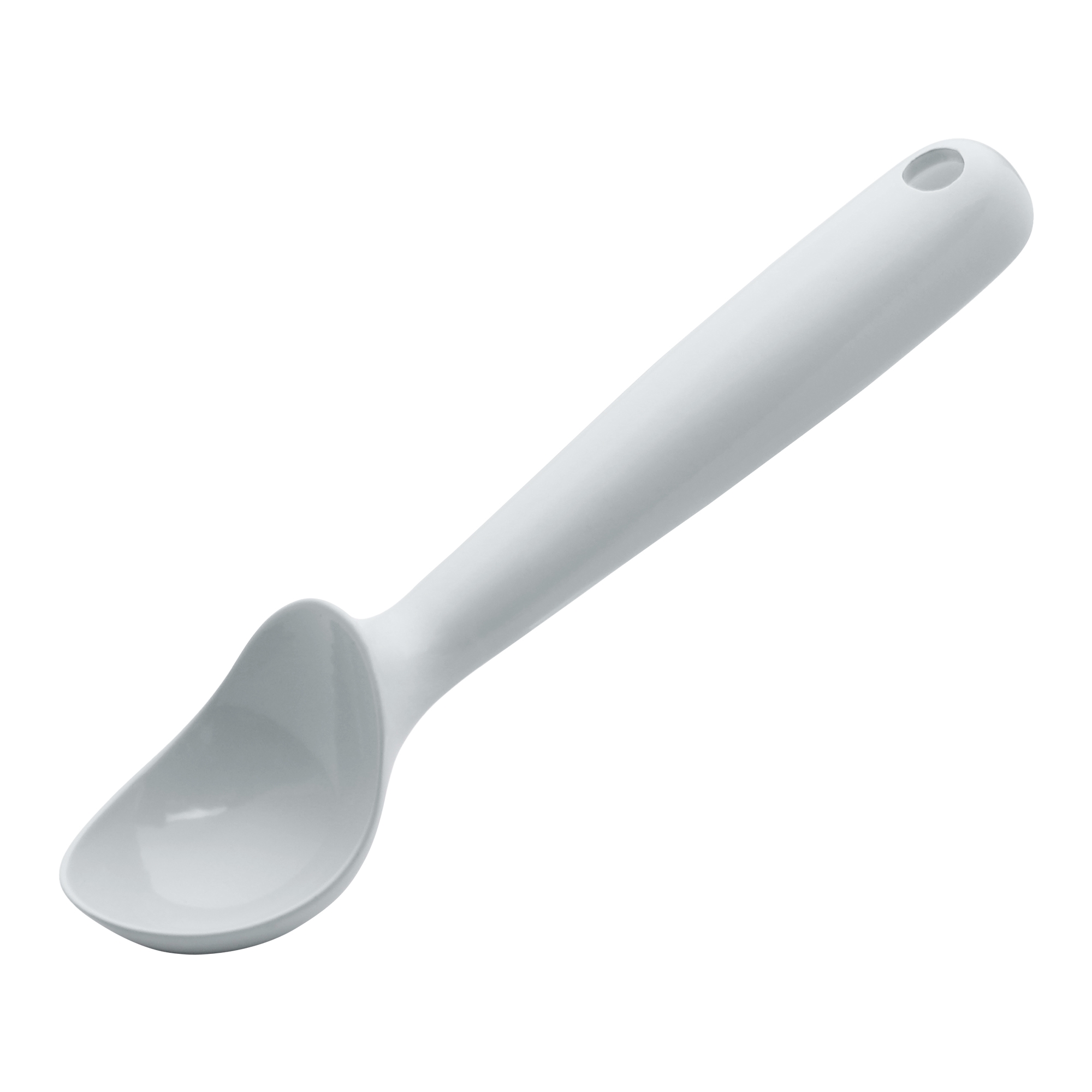 REGALWOVEN Ice Cream Scoop, Aluminum Alloy Hangable Ice Cream Scooper, Comfortable Ergonomic Handle, Easy Release for Gelato Grey 7.5*1.9inch 1Pcs