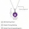 Round Cut Birthstone Pendant Necklace 18 Stone is set in a 4-prong setting on 18" cable chain with spring ring clasp - 4 of 4