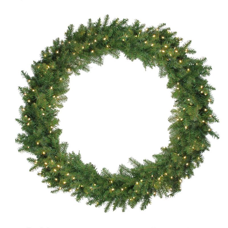 Northlight 48" Pre-Lit Northern Pine LED Artificial Christmas Wreath - Warm White Lights, 3 of 4