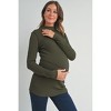 Hello Miz Women's Mock Neck Long Sleeeve Ribbed Maternity Top - 2 of 4