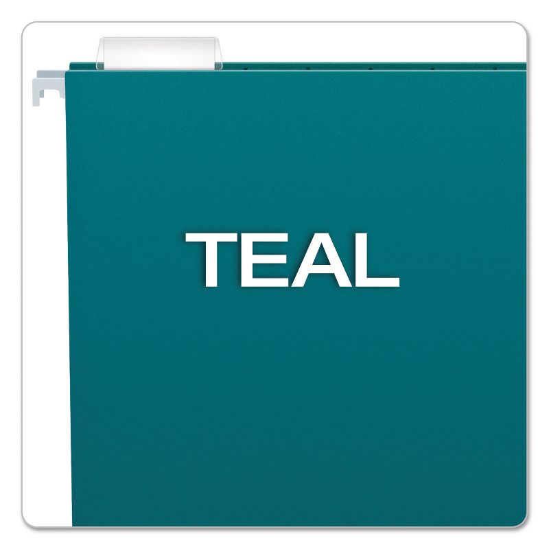 Pendaflex Essentials Colored Hanging Folders 1/5 Tab Letter Teal 25/Box 81614, 4 of 6