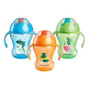 Tommee Tippee 7 fl oz Trainer Sippy Cup - Orange/Green/Blue - 3pk - 1 of 3