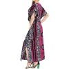 LA LEELA Women's Summer Loose Caftan Maxi Night Evening Gown Loungewear Dashiki House Dresses for Women 3X-4X Pink, Floral - image 2 of 3