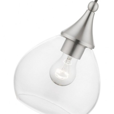 Mini Catania Brushed Nickel Pendant with Clear Glass Shade