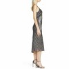Women's Metallic Stripes V Neck Cocktail Slip Midi Dress - Harlyn - 2 of 4