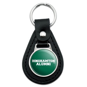 Binghamton University Bearcats Alumn Black Leather Keychain - 1 of 4