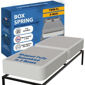 Continental Sleep, 8-Inch Fully Assembled Wood Split Traditional Box Spring/Foundation for Mattress Set, - 1 of 4