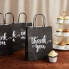 Sparkle and Bash 50 Pack Medium Thank You Paper Bags with Handles for Boutique, Small Business, Favors, Black, 10x8x4 in - 2 of 4