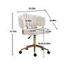 NicBex Mid-Century Modern Ergonomic Office Chair, Height-Adjustable 360° Swivel Chair, Home Office Desk Chair, Velvet Vanity Chair with Golden Base - 4 of 4