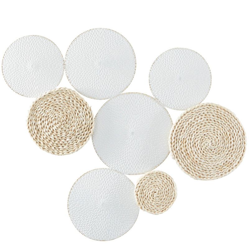 31&#34; x 37&#34; Metal Plate Rope Design Wall Decor with Textured Pattern White - The Novogratz, 4 of 6