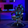 360° Swivel Gaming Chair with Retractable Footrest, Adjustable Height PU Leather Computer Chair, Ergonomic Lumbar & Headrest Support for Home Office - 3 of 4