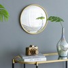 Vynxaria 15 in. Wx15 in. H Gold Round Mirror, Circle Mirror with Iron Frame for Living Room Bedroom Vanity Entryway Hallway - 4 of 4
