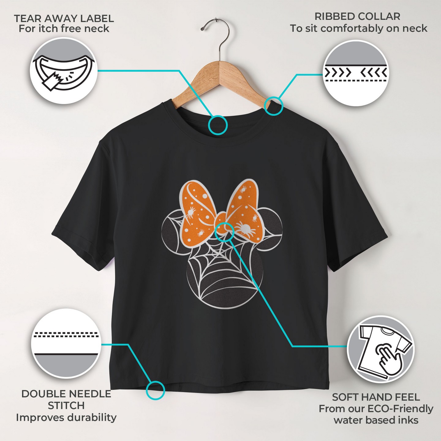 Футболка Mickey Mouse & Friends Mickey & Friends Orange Bow Cropped T-Shirt для девочек, цвет: Оранжевый — фото 3