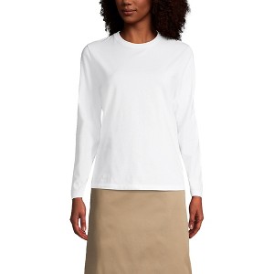 Lands' End School Uniform Women's Long Sleeve Essential T-shirt - 1 of 2