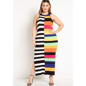 Eloquii Women's Plus Size Preppy Striped Sweater Dress : Target