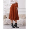 Coolmee Women's Velvet Maternity Skirt High Waist Elastic Ruffle Flowy Midi Skirt Casual A Line Swing Boho Skirts - 4 of 4