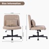 TopComfy Task and Office Chairs Ergonomic Linen Criss Cross Adjustable Armless Swivel Tilt For Home Office Indoor Spaces, Brown, 25.98"*22.44"*11" - 4 of 4