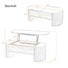 Modern Oval Lift Top Coffee Table with Hidden Storage, Multifunctional Center Table for Living Room, Dining, or Work-The Pop Home - 3 of 4