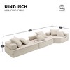 1/2/3/4pcs Oversized Modular Sectional Sofa, Boucle Convertible Floor Sofa Couch Set 4B -ModernLuxe - 3 of 4