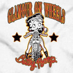 Betty Boop Biker Glamour On Wheels Womens Graphic T Shirt Tees Brisco Brands - 1 of 4