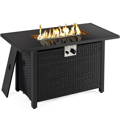 Yaheetech Outdoor Gas Fire Pit Table 43 Inch With Tempered Glass ...