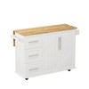 NicBex Modrn Kitchen Island with Drop-Leaf Countertop & Drawers,Mobile Rolling Kitchen Cart with Racks,Storage Cabinet Folding Dining Table - 3 of 4