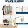 Metal Laundry Cart with Hanging Rack & Storage Shelves, 3-In-1 Rolling Hamper with Wheels for Clothes, Towels and Toys - 3 of 4