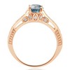 Pompeii3 1 1/4Ct Blue Diamond Vintage Engagement Ring 14k Rose Gold - 3 of 4