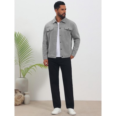Мужские куртки INSPIRE CHIC Men's Casual Lapel Button Long Sleeves Trucker Jacket Small Khaki — фото 2