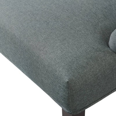 Elegant Gray Tufted Upholstered Side Chair with Black Wooden Legs