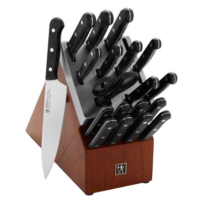 16 PCs In-Block Knife Set, Black ABS