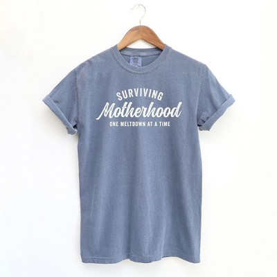 Simply Sage Market Women's Surviving Motherhood Short Sleeve Garment Dyed Tee