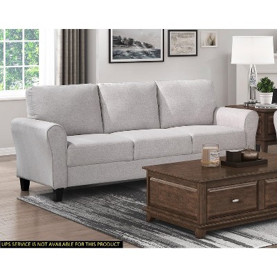 Modern Transitional Sand Hued Textured Polyester Polyester 1pc Sofa Attached Cushions Living Room Furniture