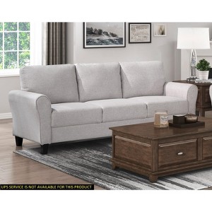 Modern Transitional Sand Hued Textured Polyester Polyester 1pc Sofa Attached Cushions Living Room Furniture - 1 of 4