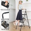 Ladder stool with 4-level anti-skid pedal,lightweight, portable folding ladder with handle,multi-purpose steel ladder - 4 of 4